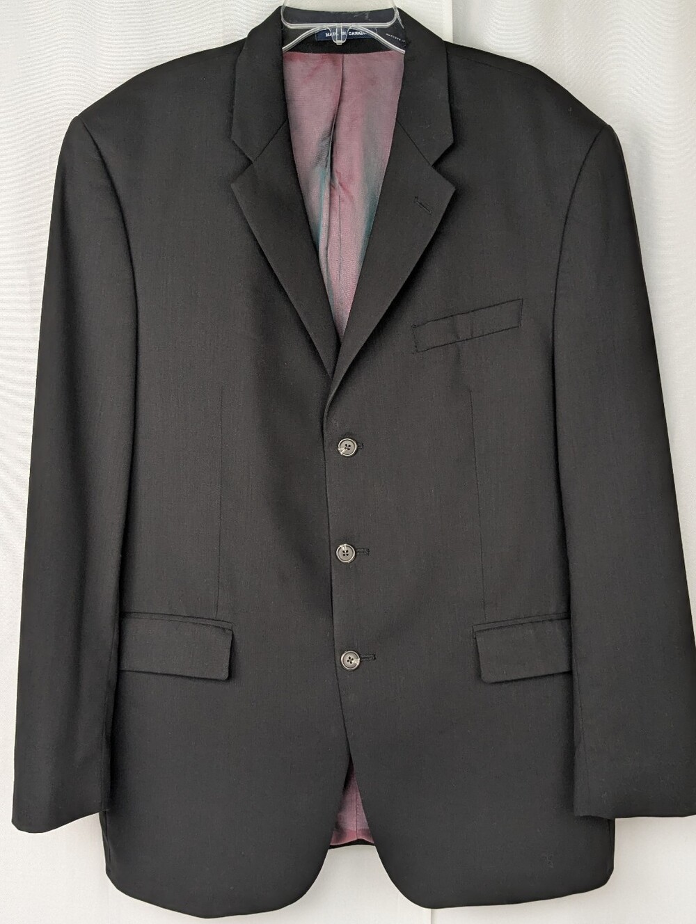 Ralph Lauren Men's 44L Three-Button Black Wool Blazer